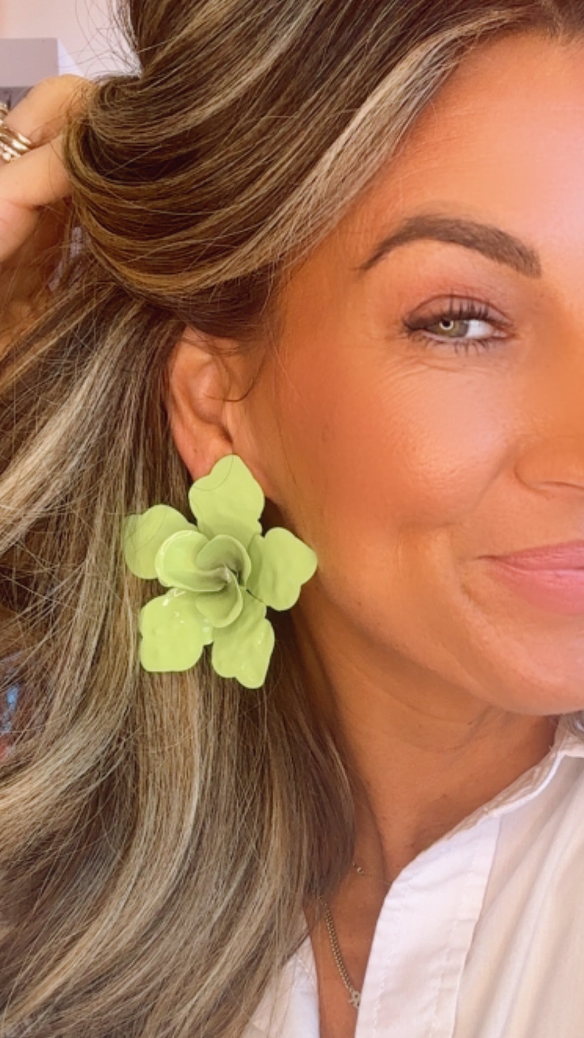 Green Maxine Statement Earring