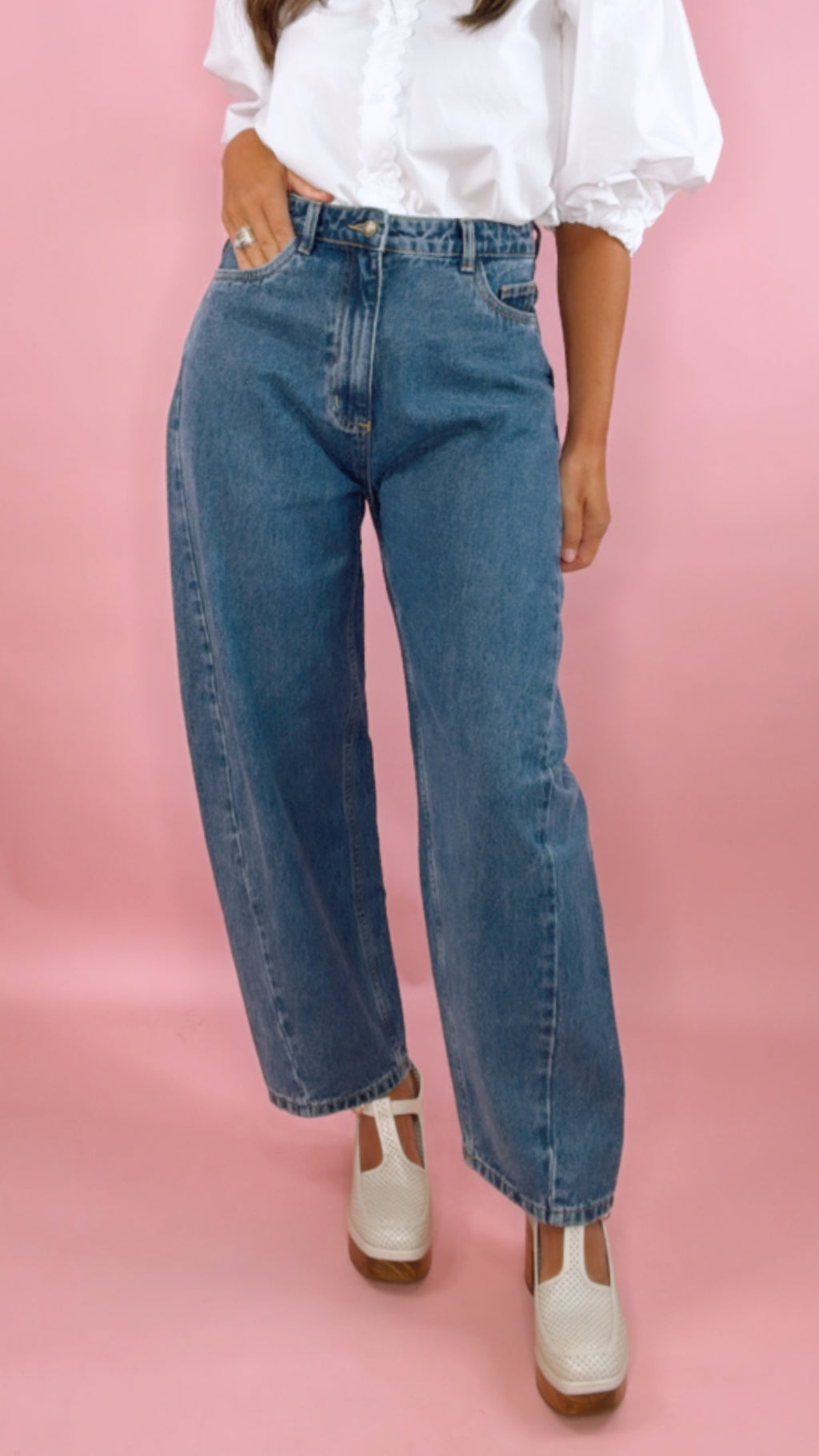 Rylee + Cru Indigo Barrel Pant