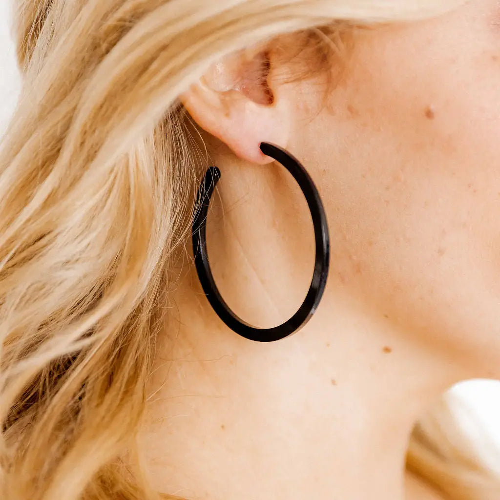 Gameday Mega Hoop Earring in Black or Red