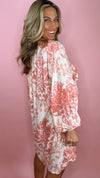 One Size Pink Paisley Bow Front Dress