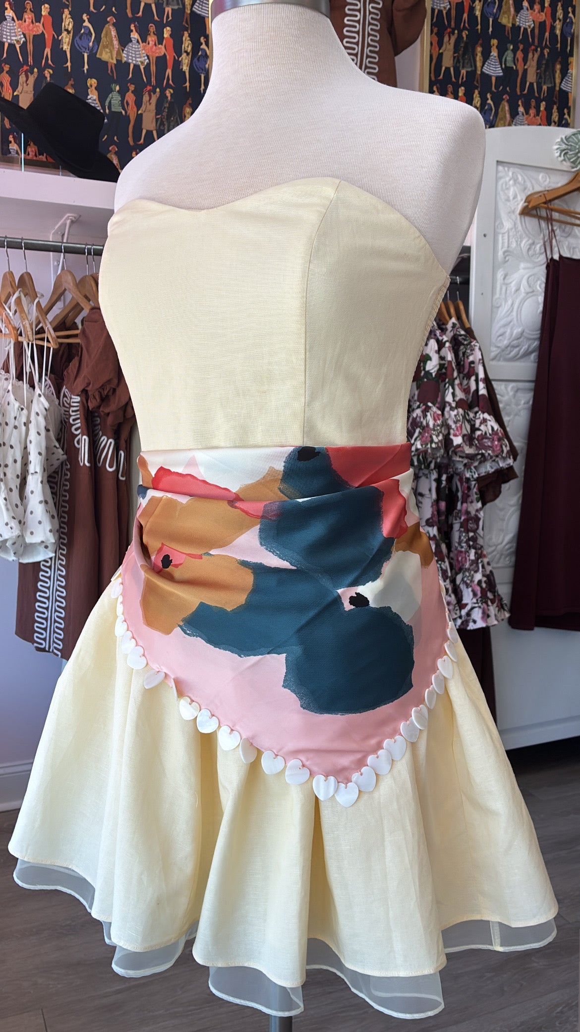 Pink/Floral Silky Waist Bandana