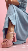 Denim Puff Sleeve Button Down Midi Dress