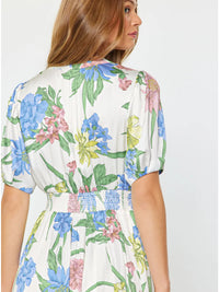 Current Air Floral Printed Ruffle Midi Dress