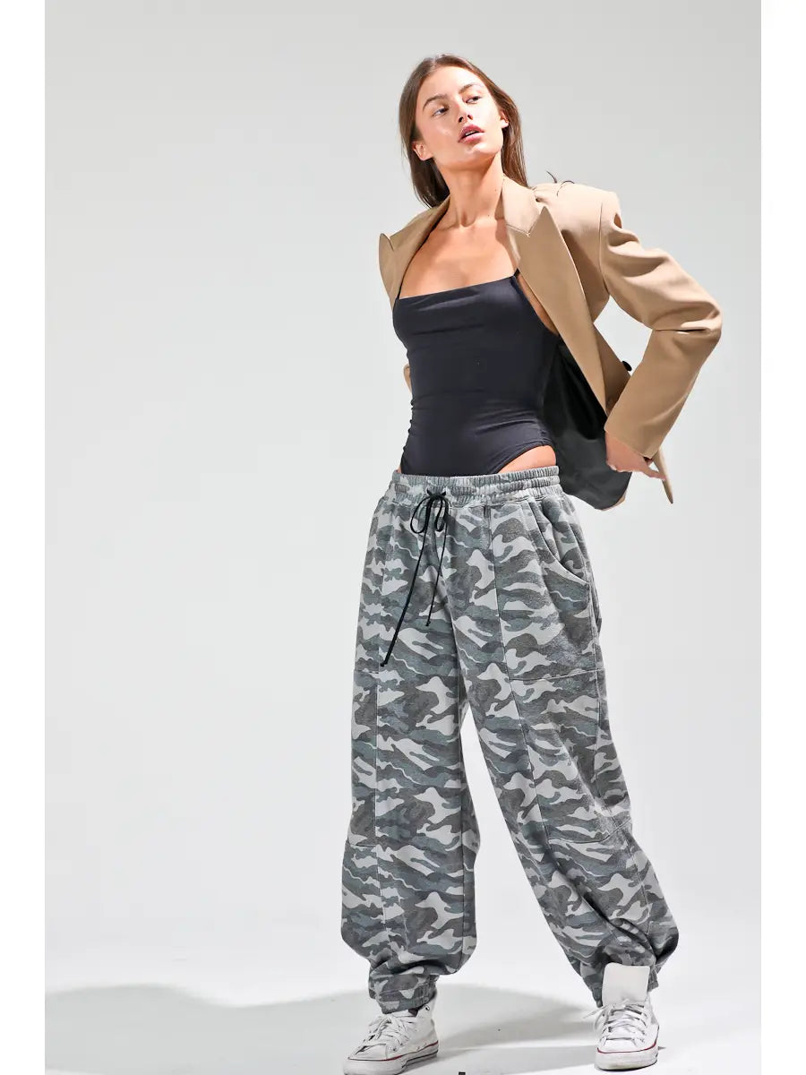 Camo Green Washed Barrel Jogger (1 LARGE)