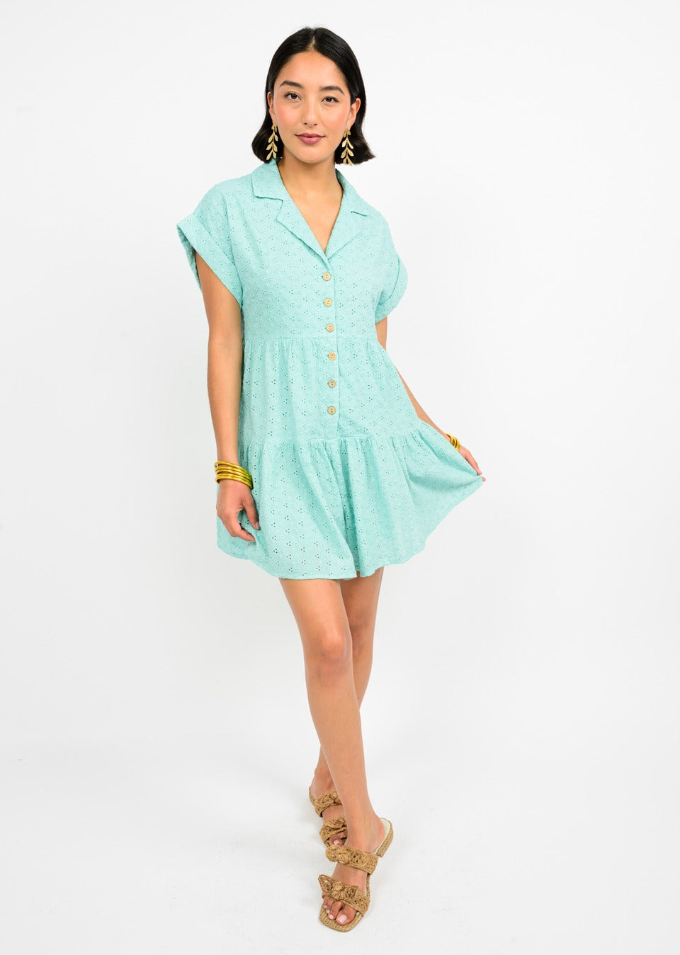 Uncle Frank Seafoam Eyelet Romper
