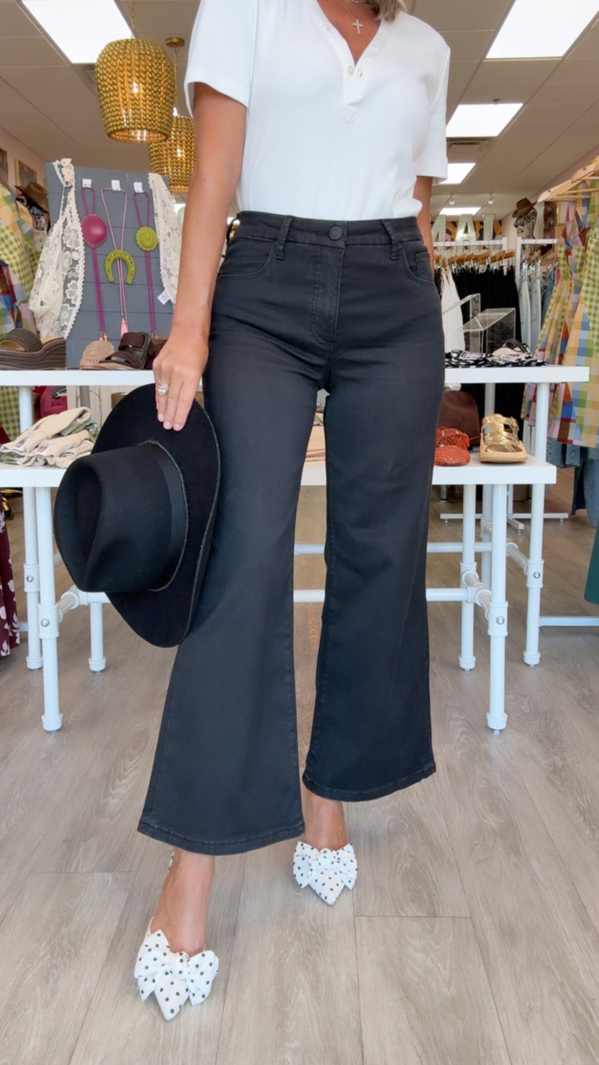 KUT | Black Meg High Rise Wide Leg