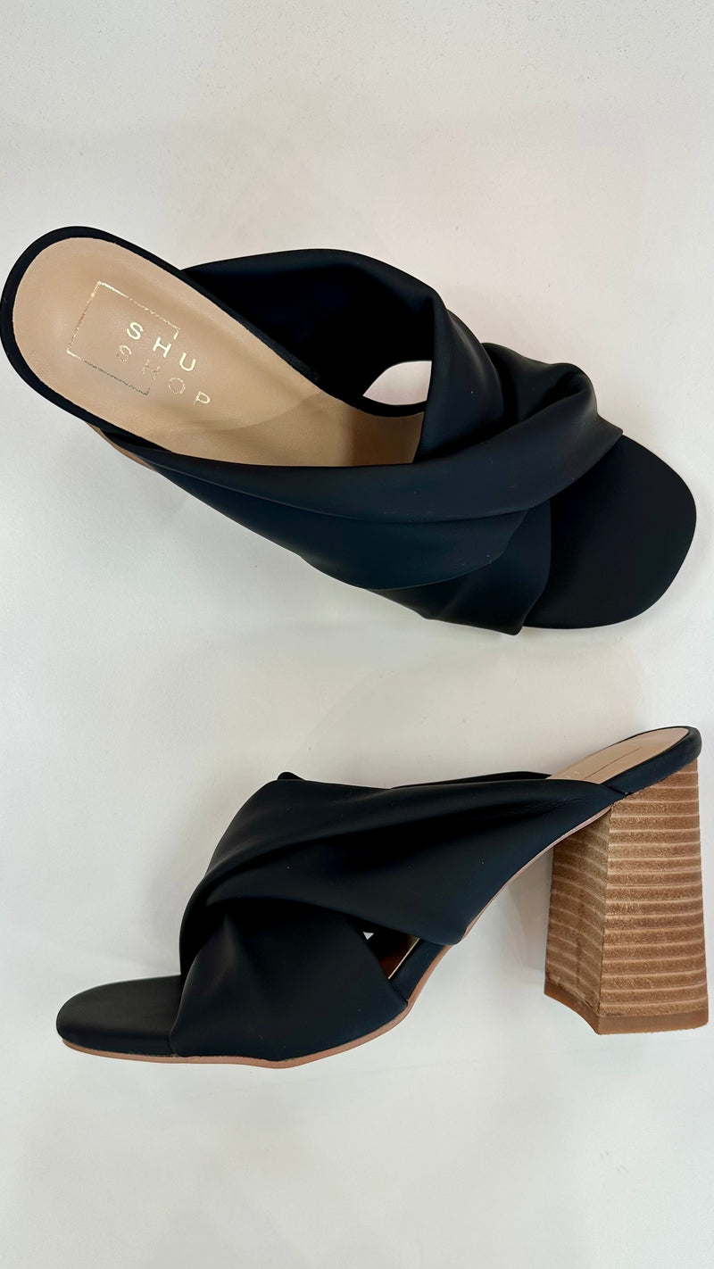 Shushop Fiji Black Heeled Sandals