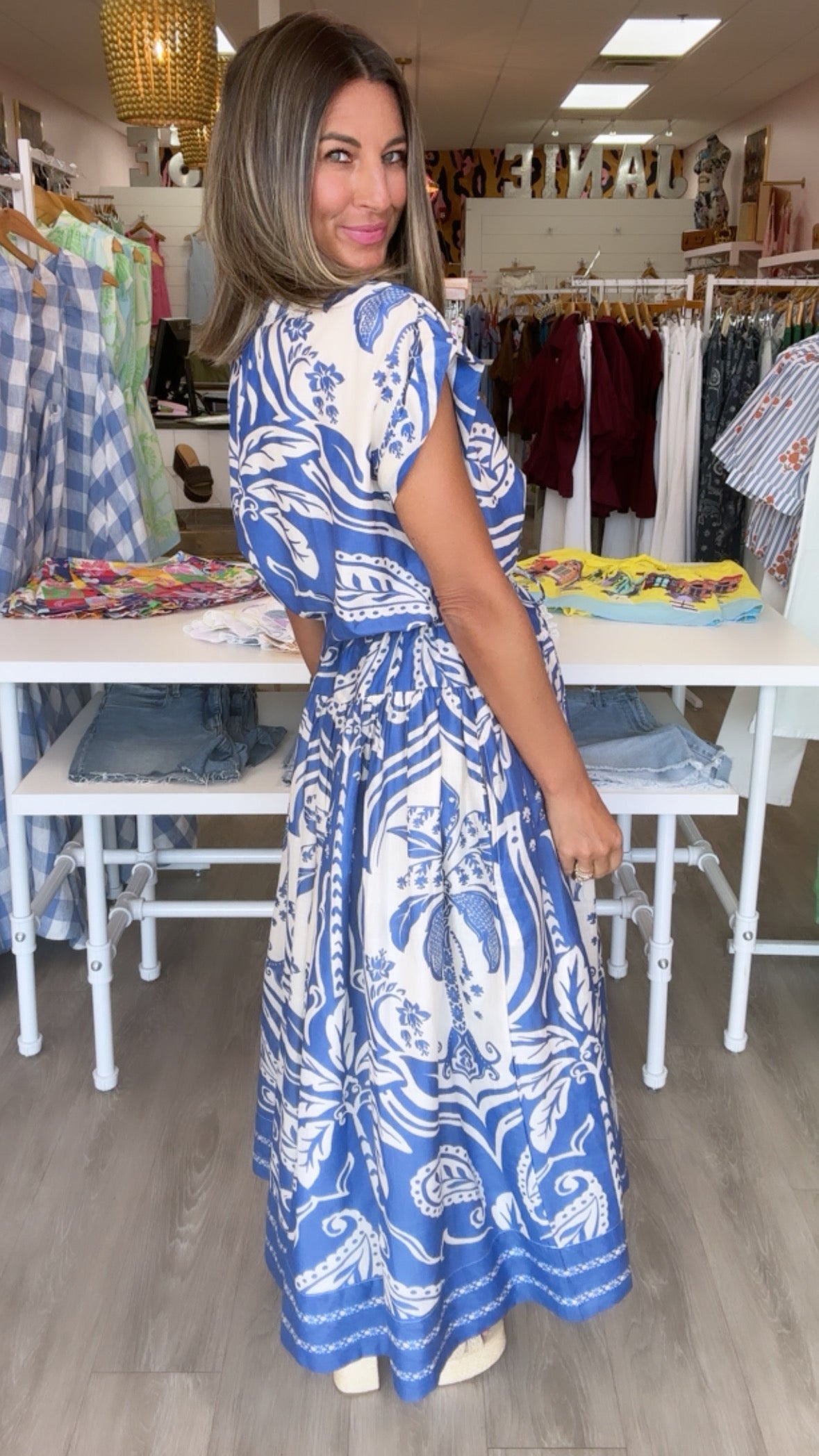 Ivy Jane | Blue Royal Palms Dress