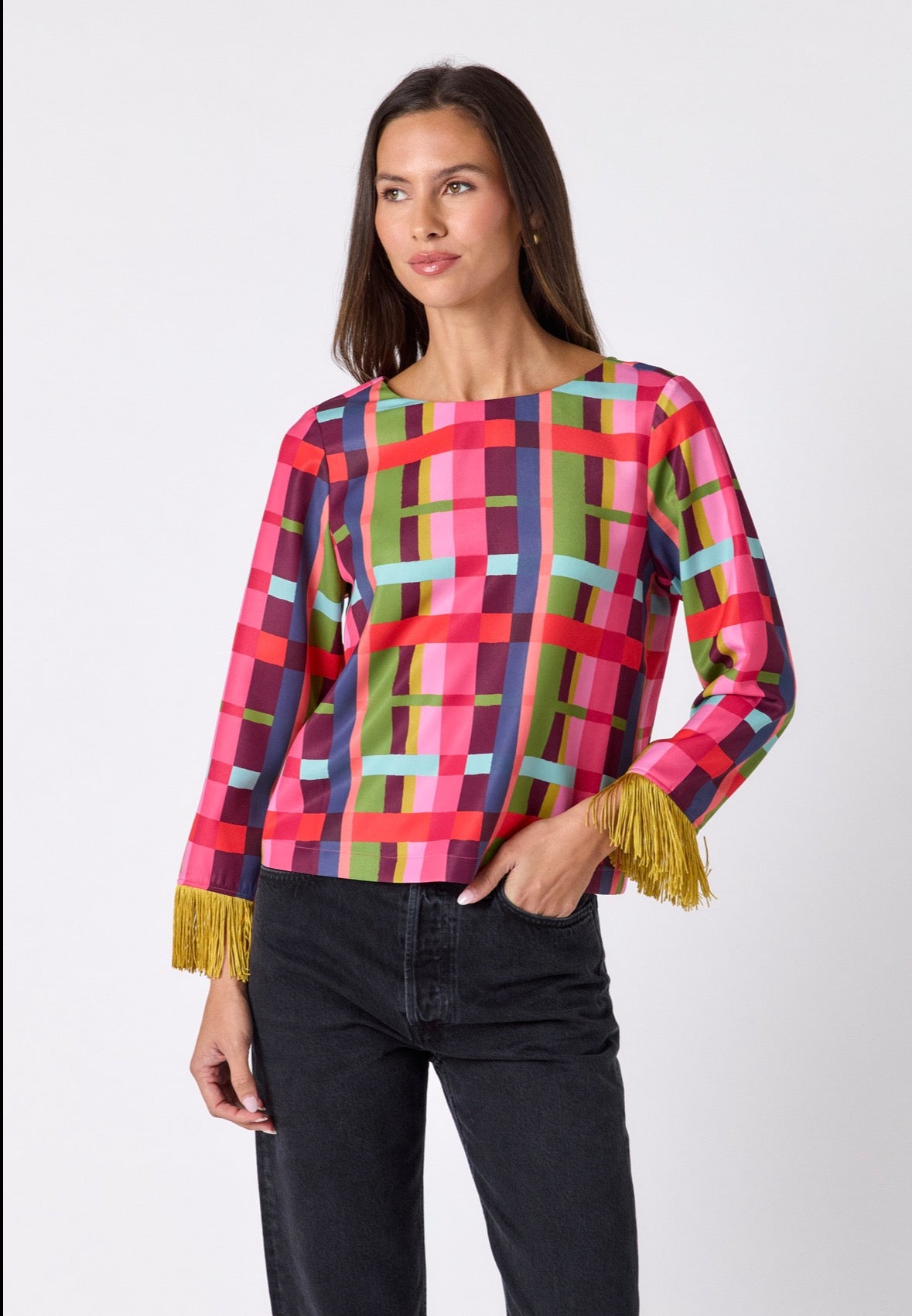 Crosby | Maya Top in Plaid Parade