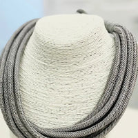 Gray Slub 8-Strand Necklace