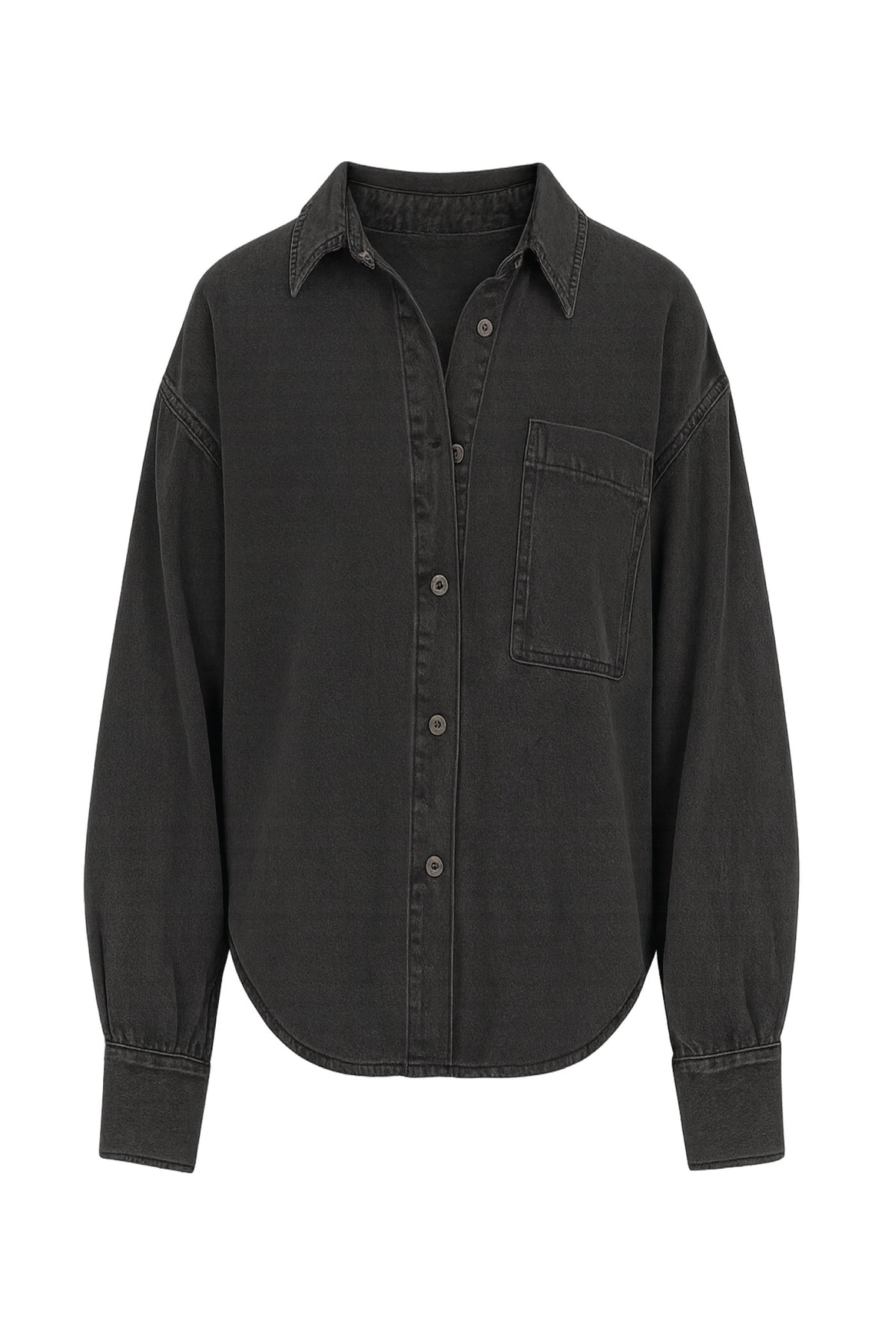 Dear John | Meritt Denim Top in Washed Black