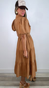 English Factory Quarter Sleeve Bow Tie Maxi Dress