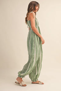 Green Printed Jumpsuit
