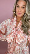 One Size Pink Paisley Bow Front Dress