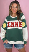 Queen of Sparkles Green Tennis Sweatshirt