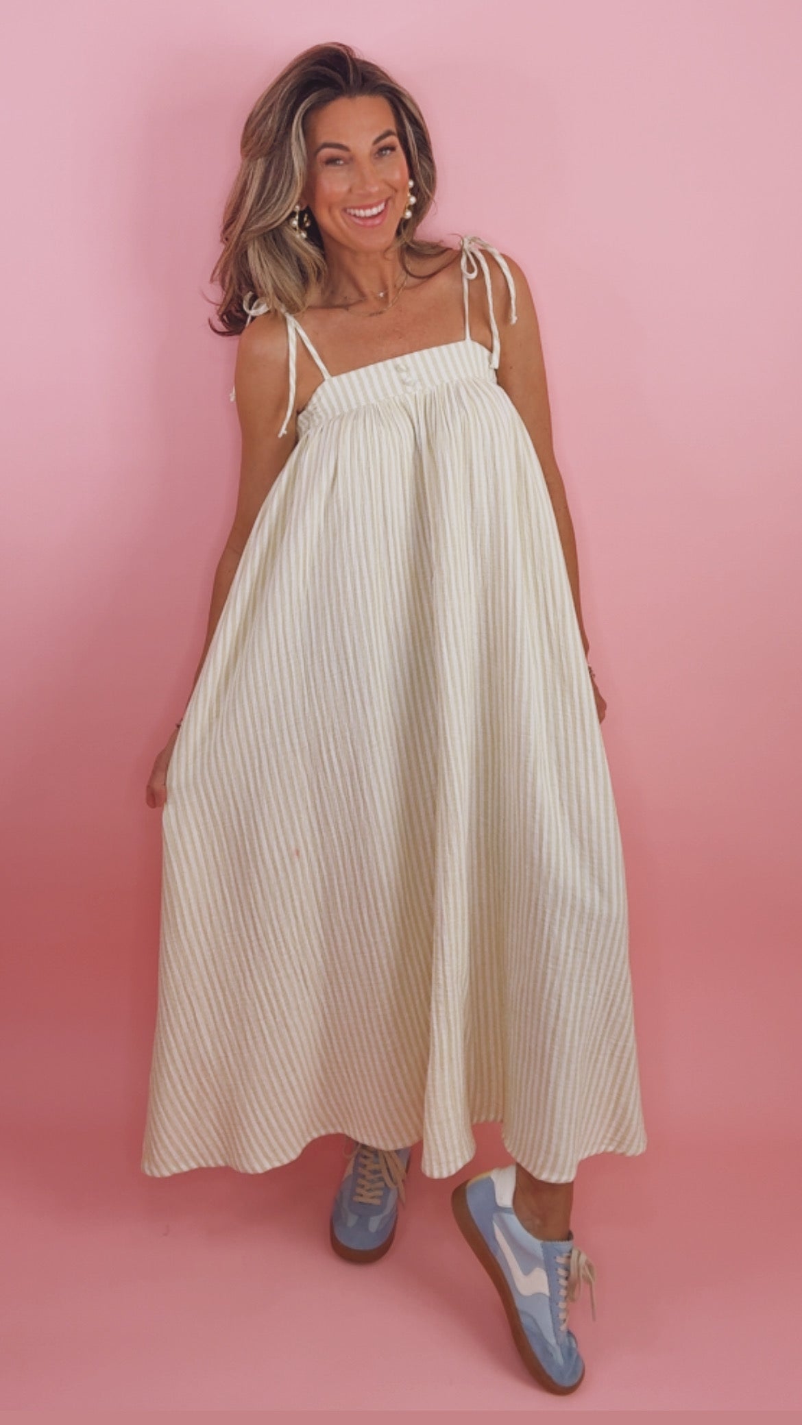 Rylee+Cru Malea Dress in Citron Stripe