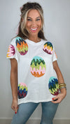 Queen of Sparkles White Groovy Easter Egg Tee