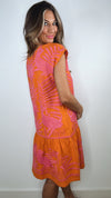 Sister Mary Gaby Tangerine Embroidered Dress