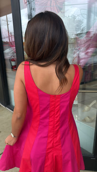 Colorblock Flared Mini Dress