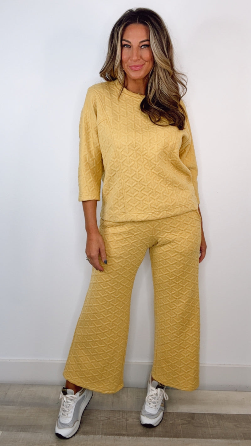 Ivy Jane Mustard Quilted Knit Set