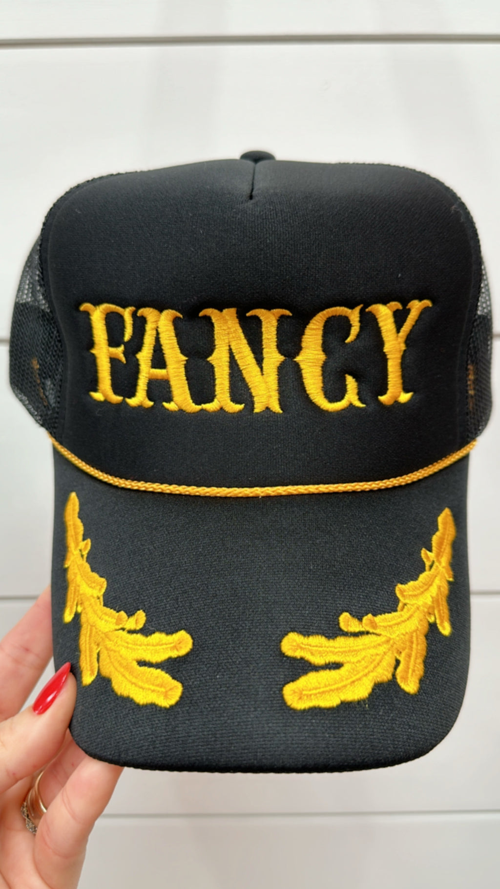 Black Fancy Captain Trucker Hat