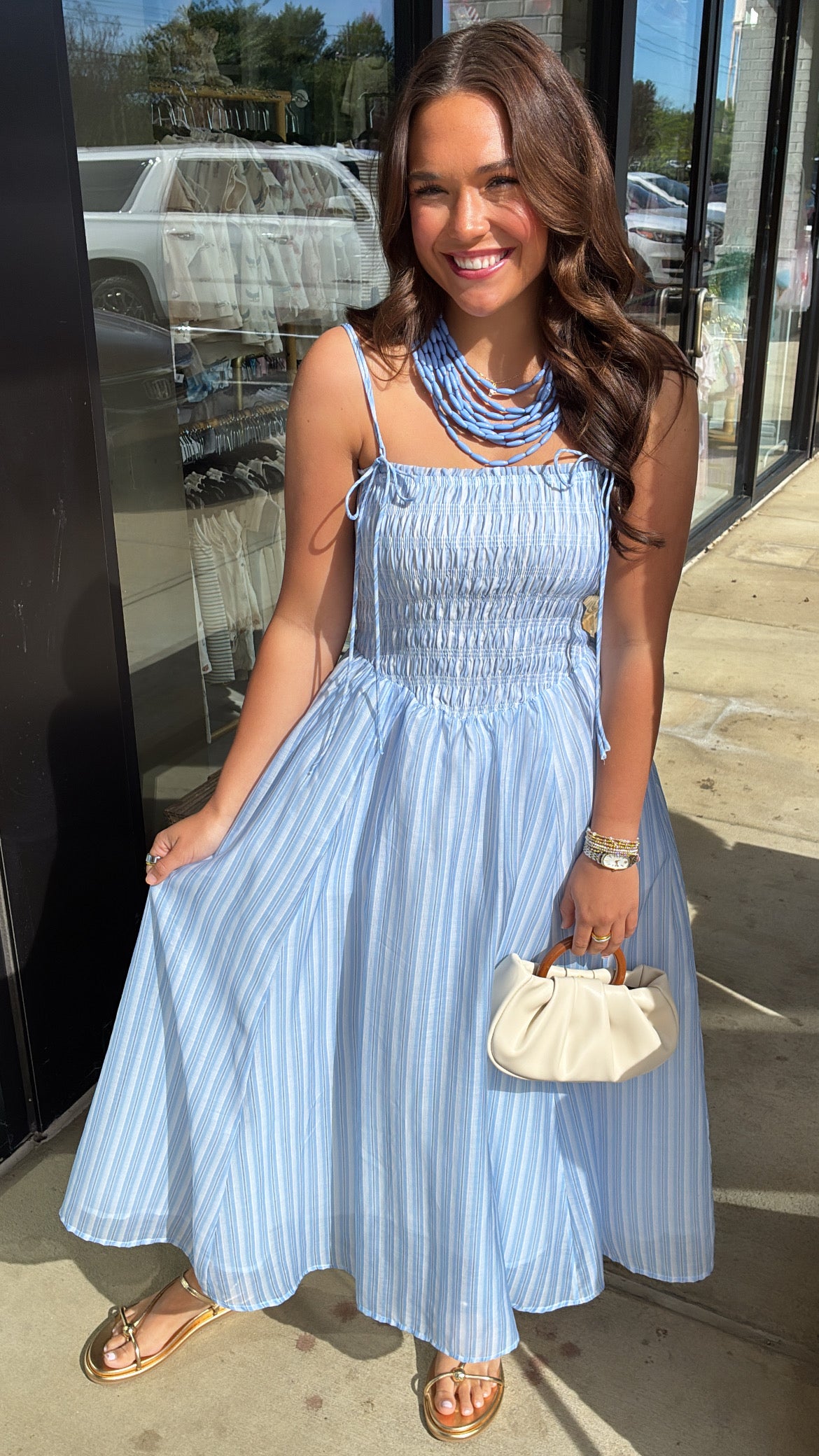 ASTR | Lahela Dress in Blue Stripe