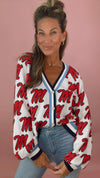 Queen of Sparkles Knit Mascot Rhinestone Cardigan