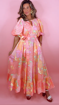 Karlie | Big Floral Pastel Maxi w/ Ties