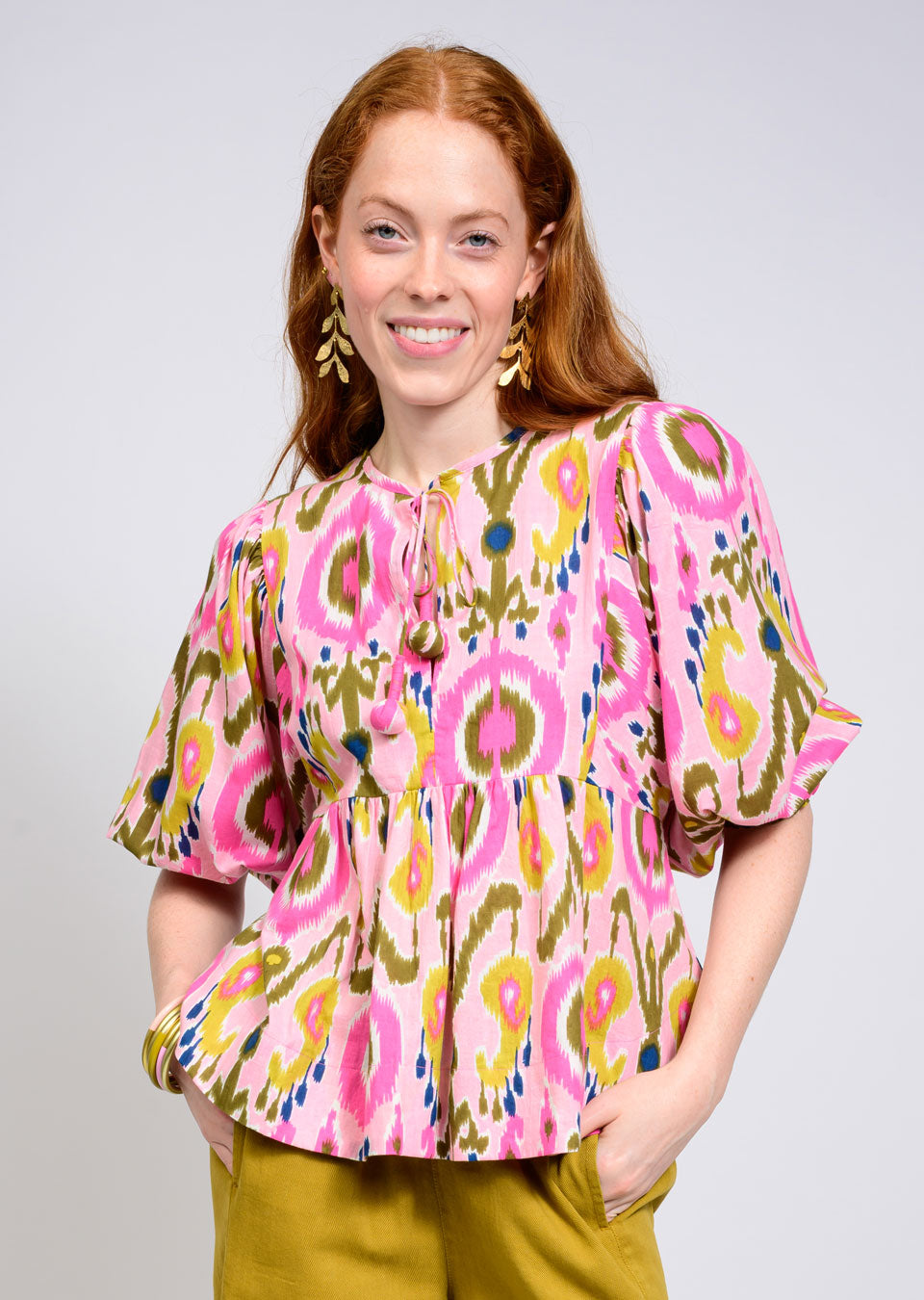 Ivy Jane | Pink Ikat Top