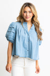 Denim Pleat Top (LARGE)