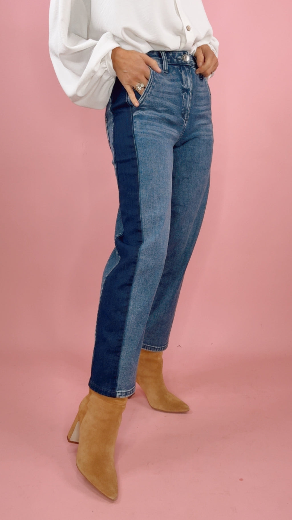 Kut Ashton High Rise Barrel Leg in Power