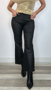 Liverpool Hannah Cropped Flare in Coated Black (SIZE 12)