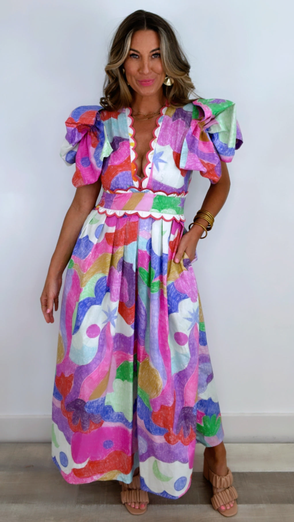 Celia B Curazao Printed Dress (LARGE)