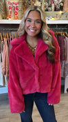 Fuchsia Fuzzy Fur Jacket (SMALL)