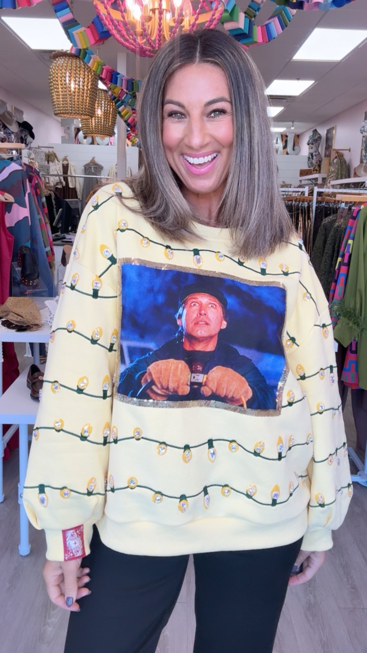 Queen of Sparkles | Clark Griswold + Yellow String Lights Sweatshirt