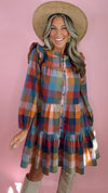 Pink Chicken Kalani Harvest Check Dress (1 LARGE)