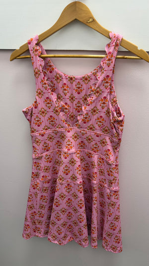 Karlie Pink Floral London VBack Scallop Kourt Dress