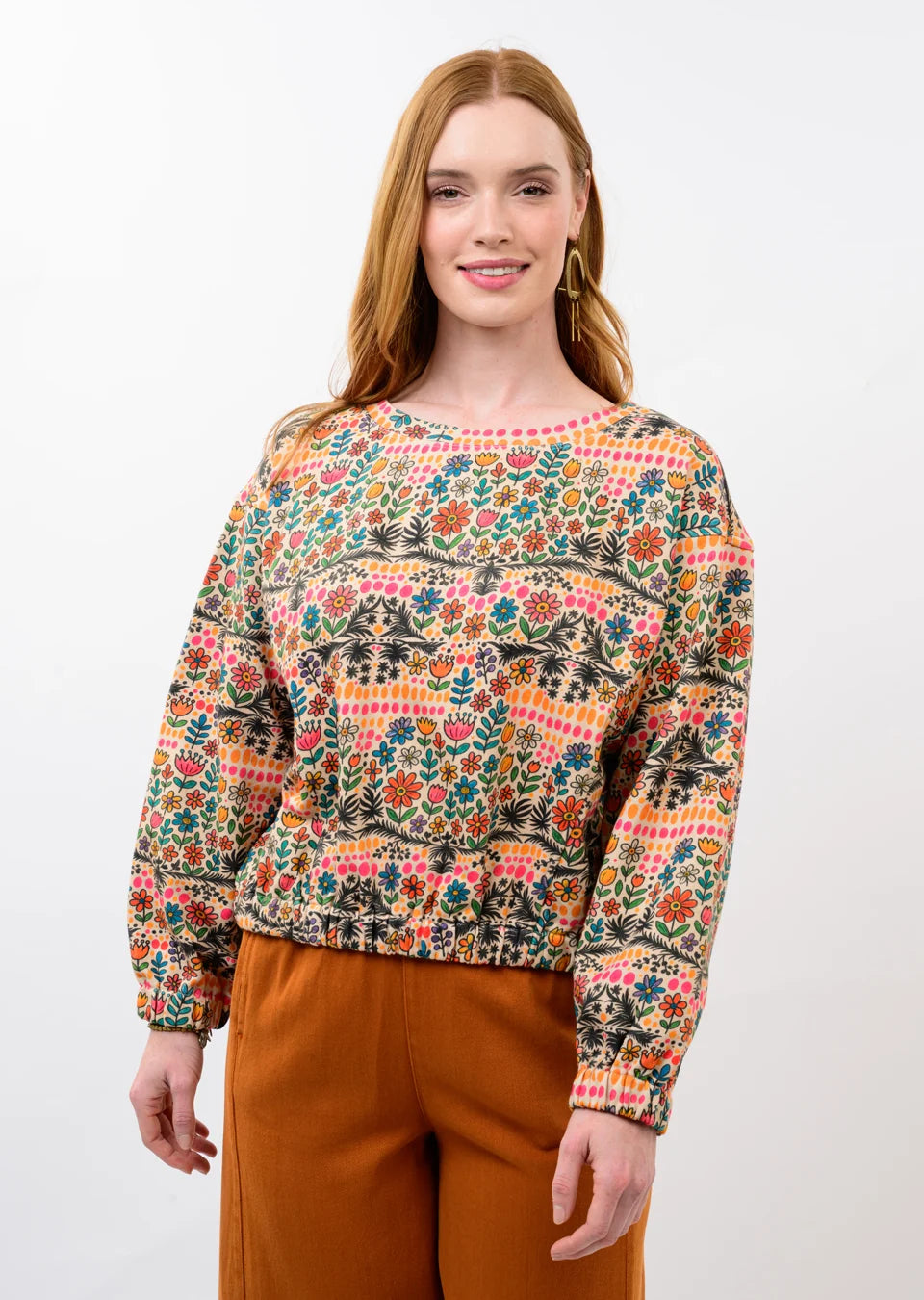 Ivy Jane Multi Crewneck Sweatshirt in Garden Print