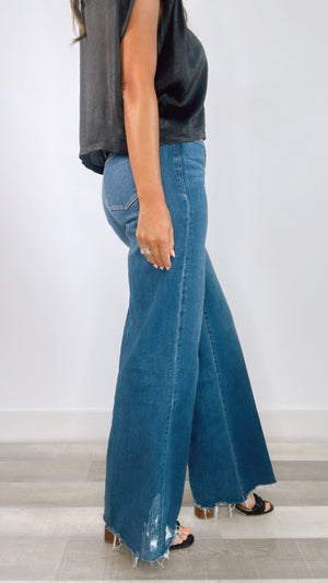 Dear John Fiona Wide Leg Denim in Portvell