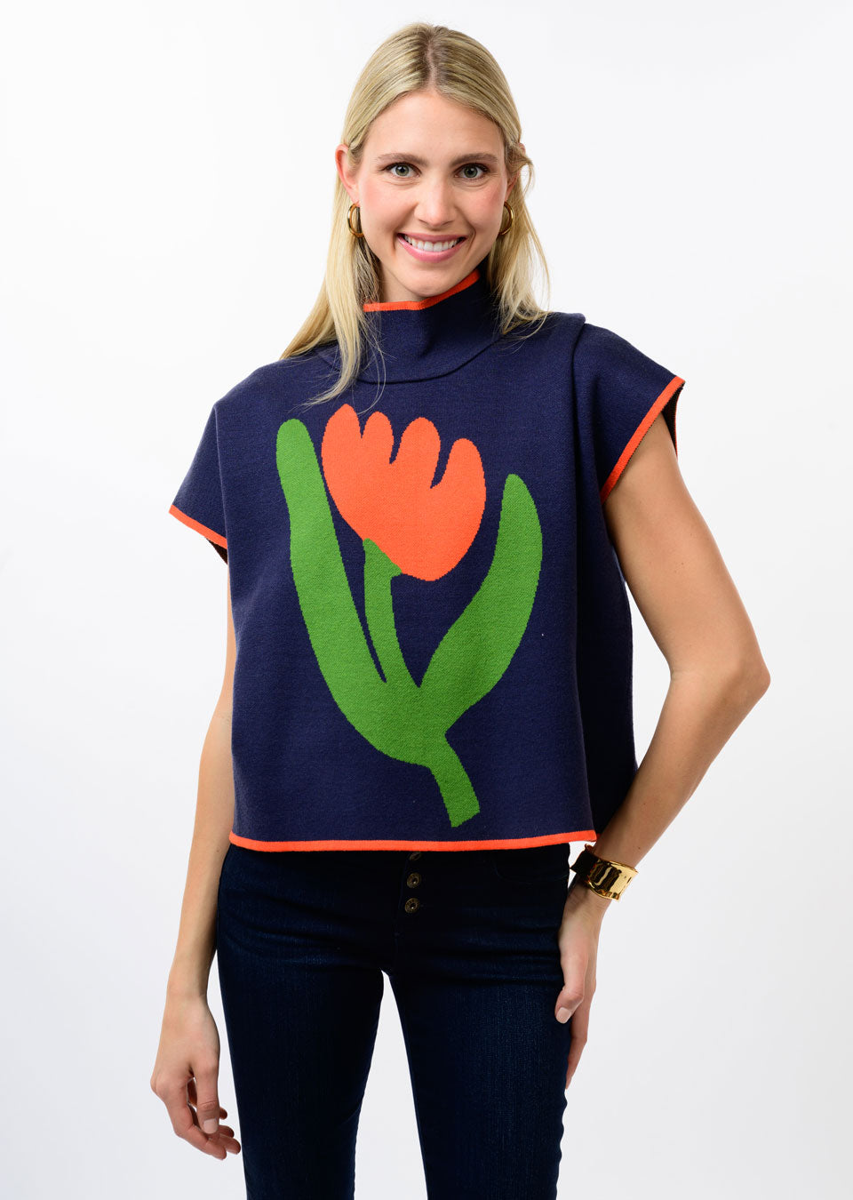 Ivy Jane | Navy Tulip Popover Sweater