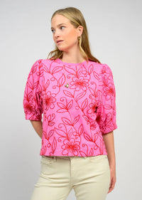Ivy Jane Pink Floral Vines Knit Top