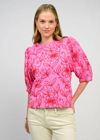 Ivy Jane Pink Floral Vines Knit Top