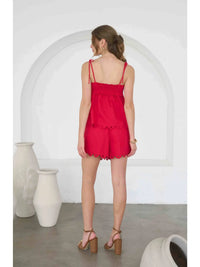 Moon River | Red Scallop Eyelet Set
