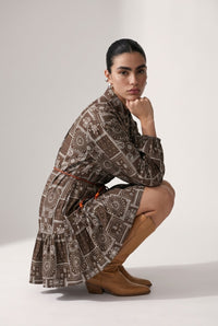 Beulah | Chocolate Bandana Mini Dress