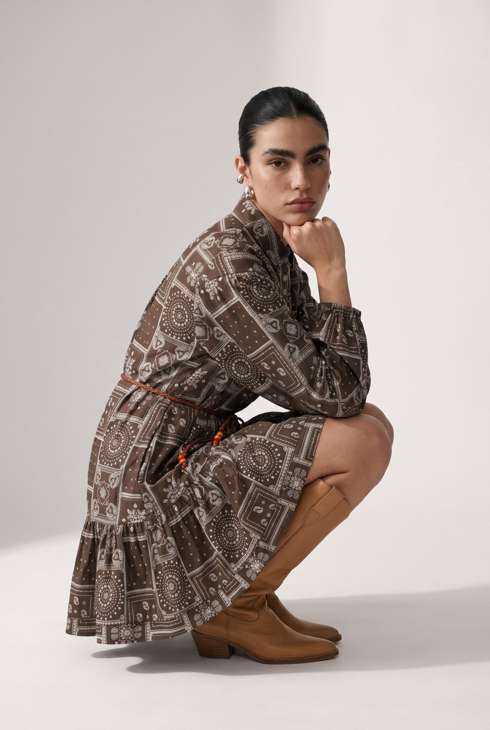 Beulah | Chocolate Bandana Mini Dress