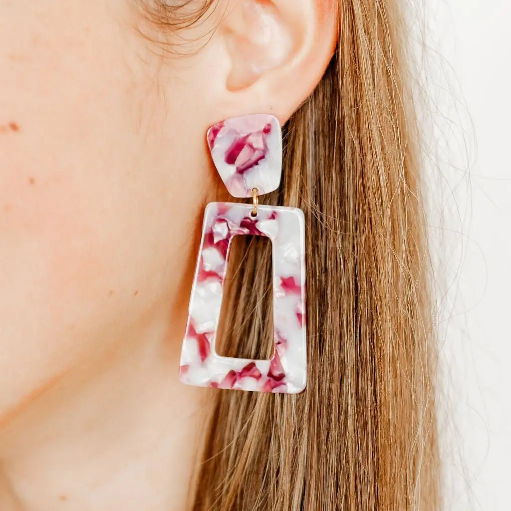 Kennedy Speckled Maroon Earring