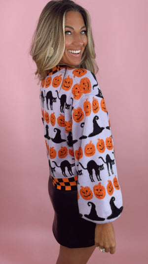 Queen of Sparkles Lavender Checkered Icon Sweater