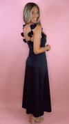 Endless Rose Black Rosette Shoulder Maxi