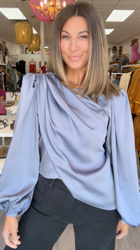 ASTR | Slate Blue Beatrice Top