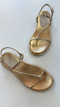 Dolce Vita | Deane Gold Distressed Leather Sandal